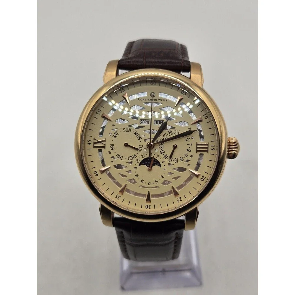 Constantin Weisz Rose Gold Tone Men's Multi-complication Automatic Watch. 46mm.